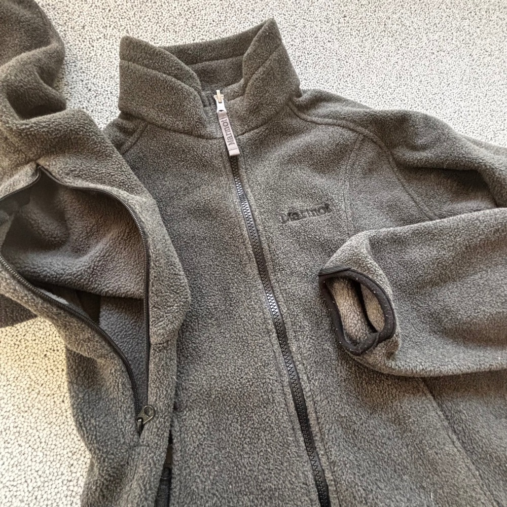 Marmot Fleece Jacket Womens S Canada Gray Polartec Vented Pit Zips Gorpcore